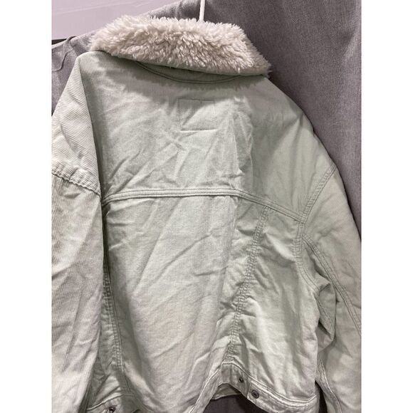 Levi's Women's Plus Size Faux-Sherpa Baby Baggy Trucker Jacket - Meadow Mist 2X - Picture 3 of 7